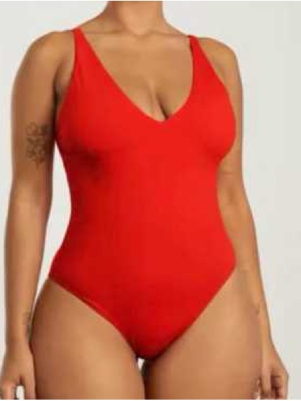 Everlane Renew VNeck Red One Piece Swimsuit
